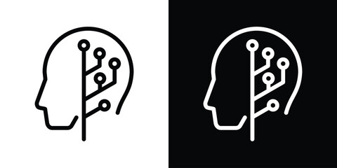 logo design mental intelligence technology icon vector illustration