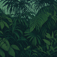 Naklejka na ściany i meble green leaves seamless pattern
