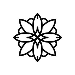 Lotus flower vector icon. Symbol of harmony, peace, meditation, relaxation. For logo, web design, user interface.