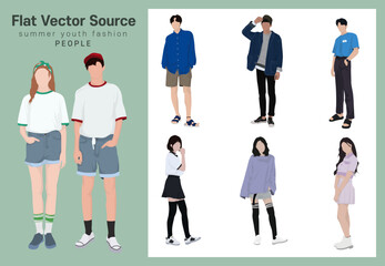 Obraz premium 2030 mz Generation College Students Spring and Summer Street Fashion Trend Collection 