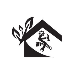 Home maintenance services royalty free vector logo.