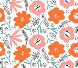 floral seamless pattern with cute flower.
