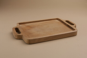 Fototapeta premium Wooden cutting board on the table, isolated