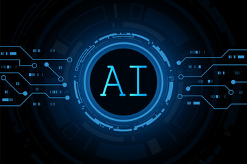 Artificial Intelligence ,AI chipset on circuit board, futuristic Technology Concept	
