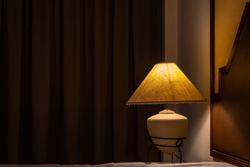 Beautiful decorative lamps in the bedroom of the hotel,room decoration or home decoration
