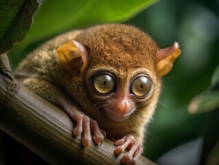 The Wise Stare of the Tarsier in the Philippines Jungle