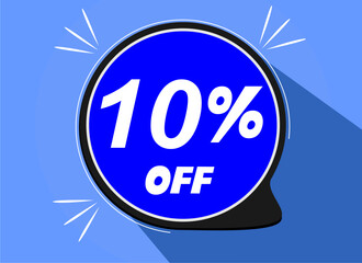 Sale tag 10%, ten percent off, vector illustration.