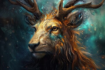A Rare and Magical Look at a Mythological Animal's Wild Portrait: Generative AI