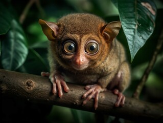 The Wise Stare of the Tarsier in the Philippines Jungle