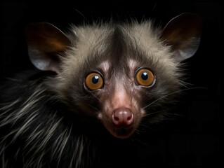 Obraz premium The Unusual Charm of the Aye-Aye in Nocturnal Forest