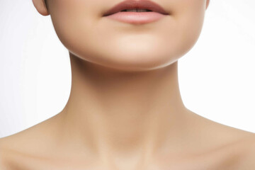 Fototapeta na wymiar Close up of an empty neck of a woman. Generative AI