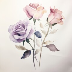 Roses minimalistic in pastel
