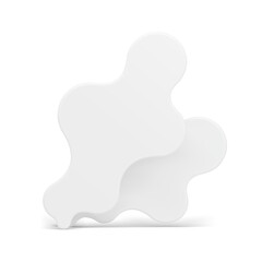 White curved leaves abstract romantic foliage herbal plant decor element 3d icon realistic vector