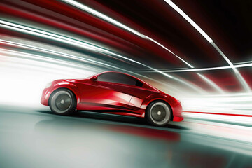 Fototapeta na wymiar Car in speed artwork, dynamic background. Generative AI