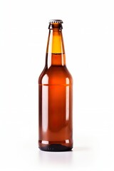 beer bottle isolated on white background, generative ai.