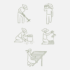 Pictogramas Huerta Familiar, Cultivar, Campo, Siembra