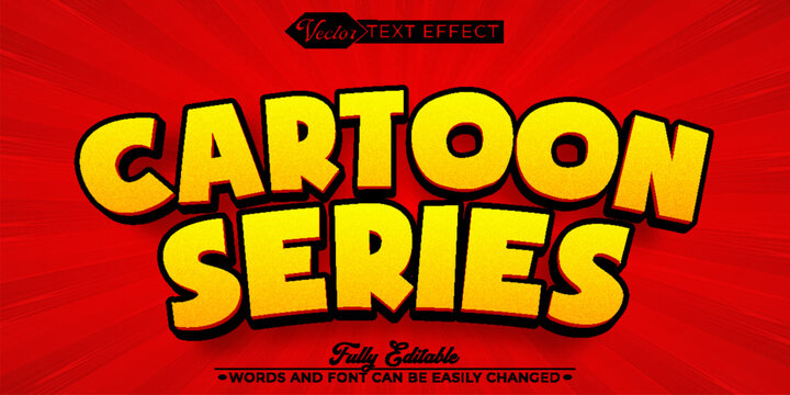 Cartoon Series Vector Editable Text Effect Template