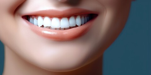 Radiant Smile. Happy Woman with Beautiful White Teeth. Generative AI illustrations.