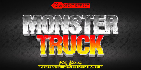 Worn Monster Truck Vector Editable Text Effect Template © Anka Design