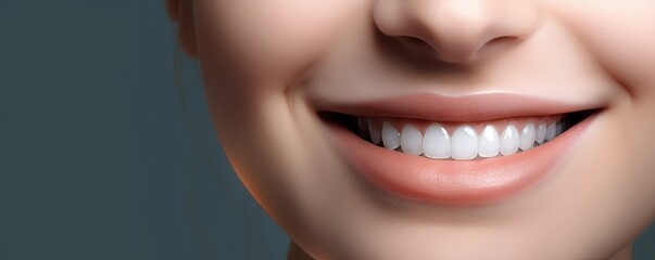Obraz premium Radiant Smile. Happy Woman with Beautiful White Teeth. Generative AI illustrations.