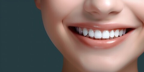 Radiant Smile. Happy Woman with Beautiful White Teeth. Generative AI illustrations.