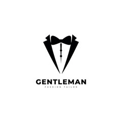 Tuxedo logo template vector icon illustration design