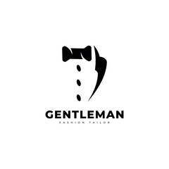 Obraz premium Tuxedo logo template vector icon illustration design