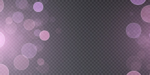 Vector background with purple shimmering bokeh, falling bright sparks, dusty glitter, blur effect