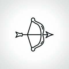 bow with arrow line icon. bow with arrow web linear icon.