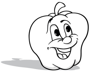 Drawing of an Apple with a Smiling Face