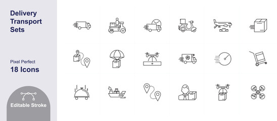 Delivery and Transport Related Icon Sets