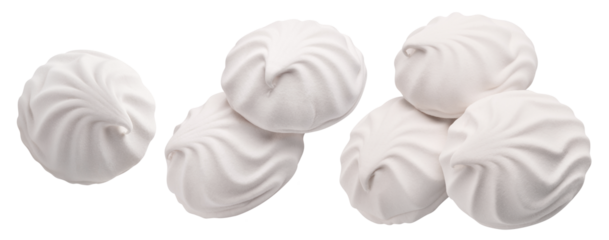 Set of delicious zephyr marshmallows, cut out