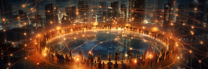 Social networking, interconnection and communication between people through digital platforms and online communities. Generative AI