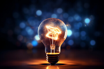Bulb with light, AI generated