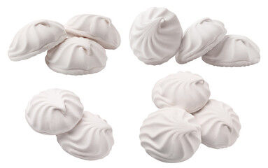 Set of delicious zephyr marshmallows, cut out