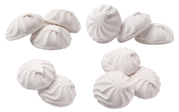 Set of delicious zephyr marshmallows, cut out