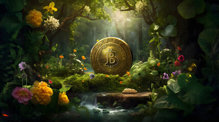 The integration of Bitcoin into the natural world. Generative AI