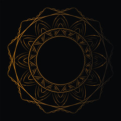  vector decorative golden mandala on white background