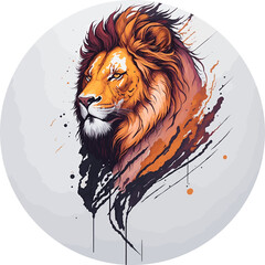 Leo zodiac sign art paint illustration (Generative AI)