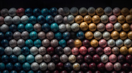 close-up image of marble balls, marbles art. generative ai