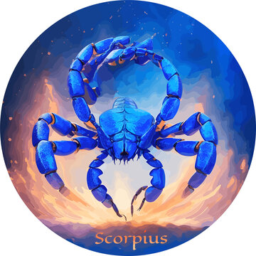 Scorpius zodiac sign art paint illustration (Generative AI)