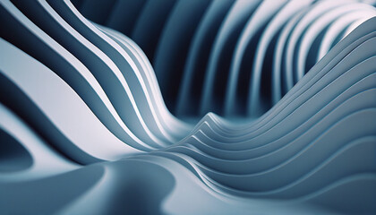 Soft white wavy background for your presentation, a modern minimalist composition. AI generative