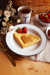 Classic French Crepes, thin European pancakes