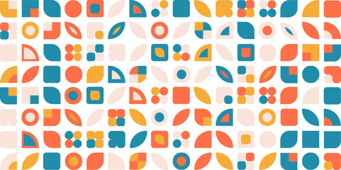 Abstract color pattern background. Vector pattern design. Geometric background design with abstract shapes. Retro vector minimalist pattern.
