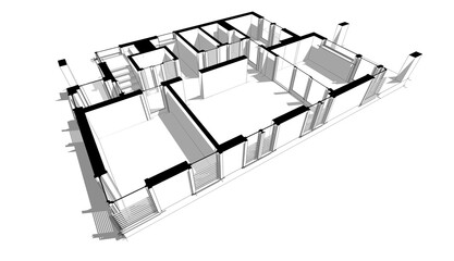 3d render of a house