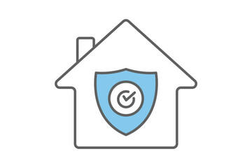house insurance icon. house protection. Two tone icon style design. Simple vector design editable