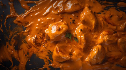 Indian butter chicken traditional Indian food. generative ai
