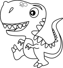 Obraz premium Dinosaur line art vector for coloring page