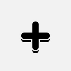 Obraz premium Add Icon. Plus, Positive. Ambulance, Medical Logo. Increase Sign and Symbol for Design, Presentation, Website or Apps Elements - Vector. 