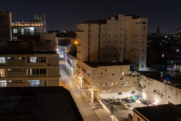 Night view of Havana's neighborhoods from the rooftops